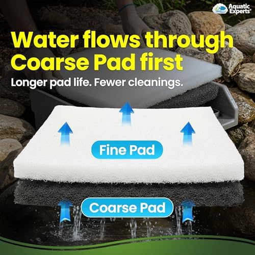 Aquatic Experts Classic Koi Pond Filter Pad Bundle – Fine & Coarse Bulk Roll Pond Filter Media, Ultra Durable Reusable Fish Pond Filter Material (Fine: 18" x 36", Coarse: 18" x 36") - Image 4