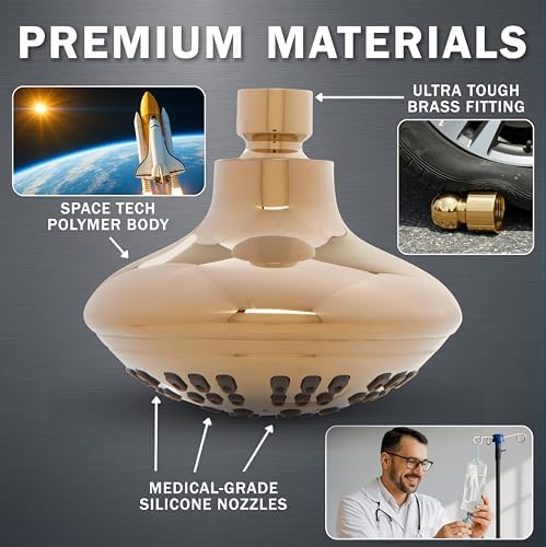 Aqua Elegante 6 Function Luxury Shower Head - 1.8 GPM - Polished Brass - Image 4