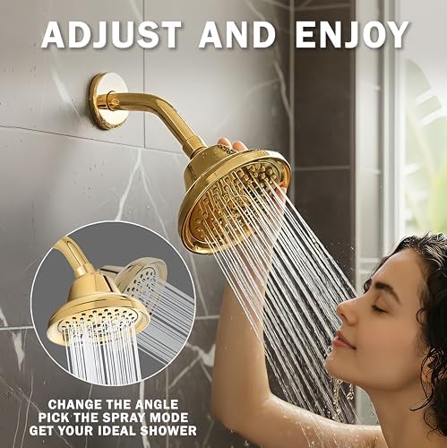 Aqua Elegante Massage Shower Head With Mist - 2.5 GPM - Polished Brass - Image 3