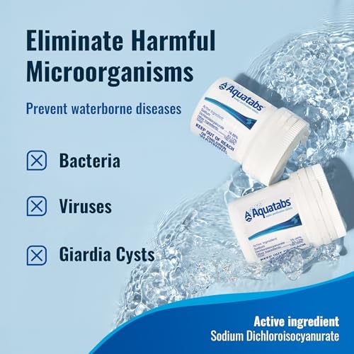 Aquatabs Water Purification Tablets for Drinking - 100 Tablets + 2 Chlorine Test Strips - Water Purifier Starter Kit - for Boat and RV Tanks - By Aquamarine Water Solutions - Image 3