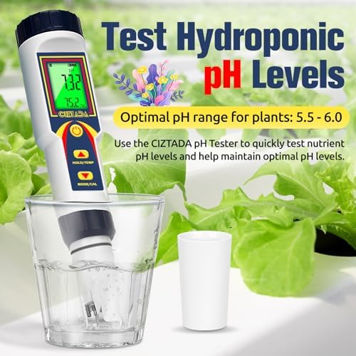 pH Meter for Water 4 in 1 pH EC TDS Temp Meter for Hydroponics PPM and EC Water Tester Digital pH PPM Meter for Nutrients Growing Hydroponics Gardening DWC hydroponics System - Image 3