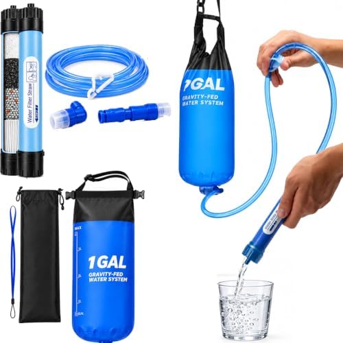 1 Gallon Portable Water Filter Straw Kit,Purifier for Camping and Emergency by Unknown