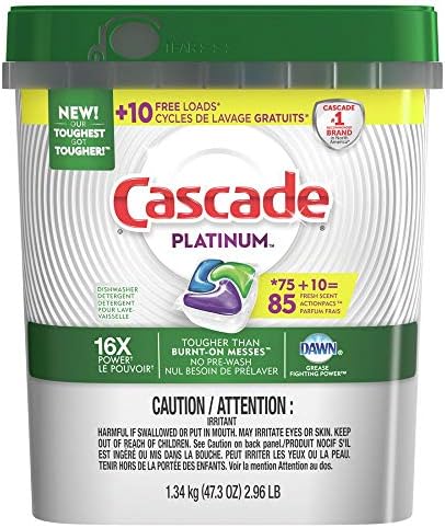 Cascade Platinum ActionPacs Dishwasher Detergent, Fresh Scent (85 Count) by Cascade