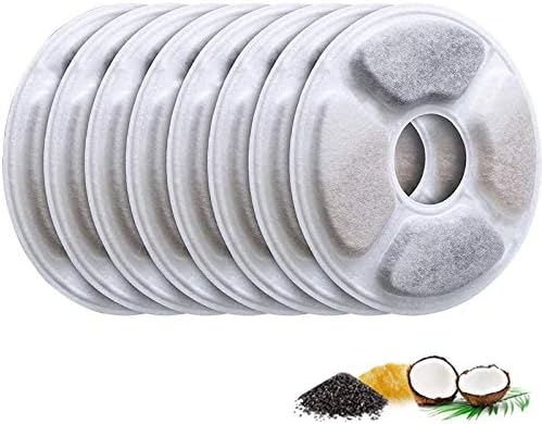 Replacement Filters for Pet Water Fountain - Activated carbon Filters for Cats and Dogs Automatic Water Dispenser (8 Pack) by AllxinFlagship