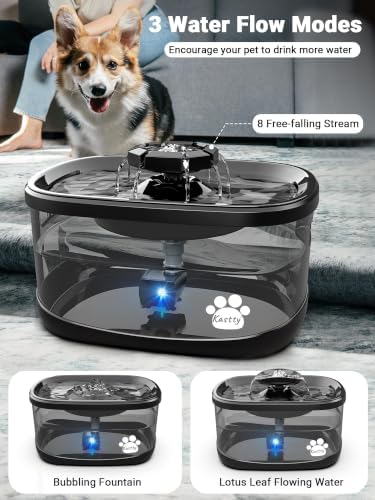 Kastty 2.5Gal/9.5L Dog Water Fountain 3 Flow Modes Cat Fountain,FS68 - Image 3
