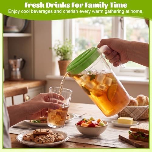 12 Pack Plastic Pitcher with Lid 67.6 oz Beverage Jug for Water - Image 2