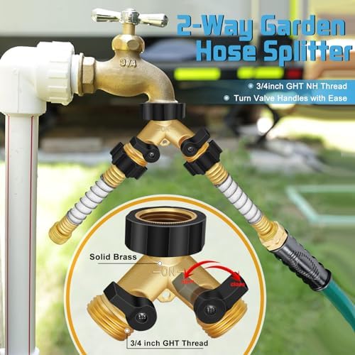 Boltigen RV Water Pressure Regulator Kit, RV Fresh Water Hose Kit with Inline Water Filter, Brass Elbow, Hose Splitter, Hose Quick Connects, Flexible Connector, 3/4'' GHT Leak Repair Kit for RV Camper - Image 5