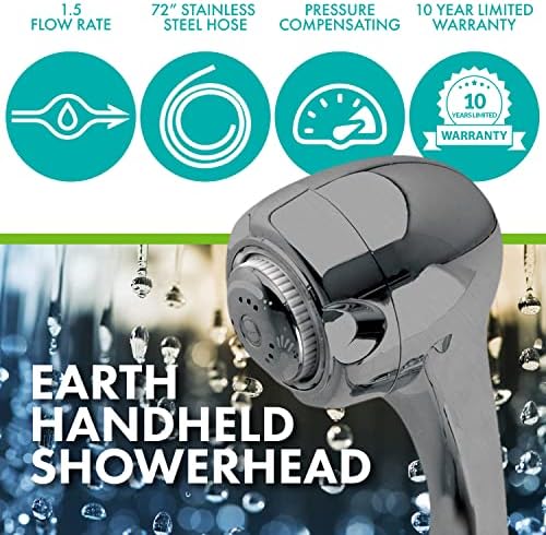 Niagara Conservation Luxurious Water-Efficient Handheld Showerhead, Earth Massage Spa with 3 Spray Settings, Brushed Nickel Finish, 1.5 GPM, Includes 72-Inch Hose and Mounting Bracket (N2945BN) - Image 3
