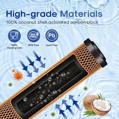 ICEPURE 5 Micron 20" x 2.5" Whole House Activated Carbon and KDF Water Filter Cartridge, Heavy Metal Removal Filter Replacement for EP-20, C1-20, F3WCB32, CTO20-KDF, 1PACK - Image 3