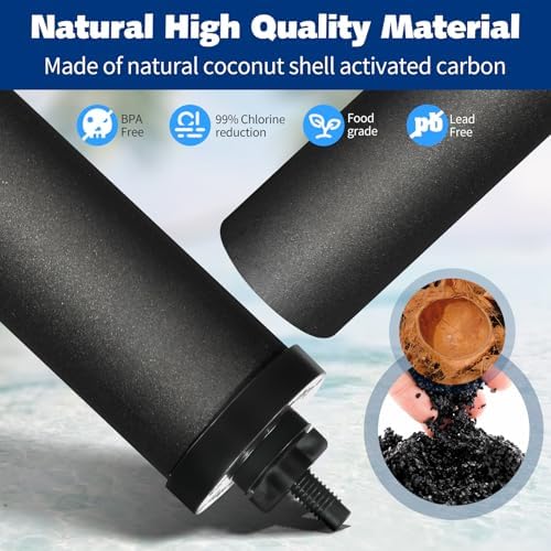 NSF/ANSI 42&372 Certified Black Filters, Replacement for Berkey BB9-2 Purification Elements Filters, Compatible with Berkey Gravity Filter System, Travel, Large, Royal, Crown Series, 2 Pack - Image 3
