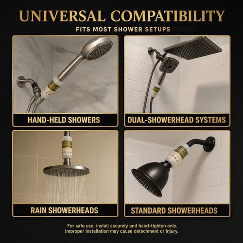 Premium Vitamin C Shower Filter for Hair and Skin - High Output Chlorine Remover & Water Filtration - Reduces Dry Itchy Skin & Frizzy Brittle Hair - Universal Fit (Unscented Bliss) - Image 6
