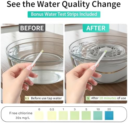 Portable Fruit and Vegetable Washing Machine, 20W Electrolytic Ion Spin Cleaner with Water Test Strips, IPX7 Waterproof Wireless Produce Purifier, Smart Auto-Start, USB Charging - Image 5