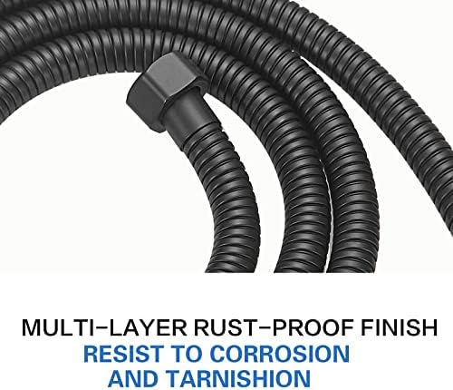 RUMOSE 59 inches Extra Long Shower Hose, Black - Image 5