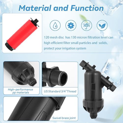 3/4" Drip Irrigation Disc Y Filter 120 Mesh 130 Micron - Image 4