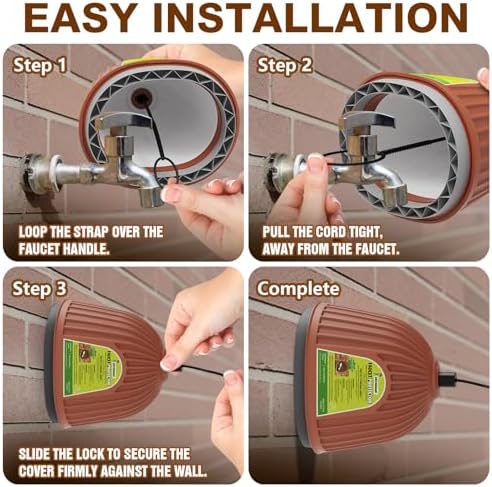 2-Pack Hose Bib Covers for Winter, Triple-Layer Foam & Reinforced Shell - Image 5