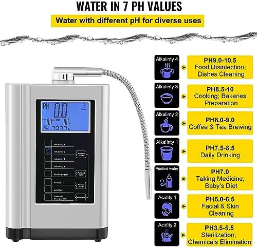 SIYANE Alkaline Water Ionizer PH3.5-10.5 Hydrogen Generator Machine Drinking Purifier Filter 7 Water Sett-ings for Home Appliance, 1005003853147028 - Image 3