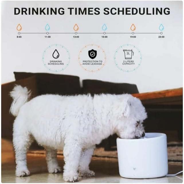 Instachews~PurrFlow Smart Pet Cat & Dog Water Fountain, Automatic Water Dispenser, Ultra-Quiet Operation, Large Capacity 2.0-Liter, Smart Phone Compatible, Leakproof Filtration for Dogs, Cats. - Image 2