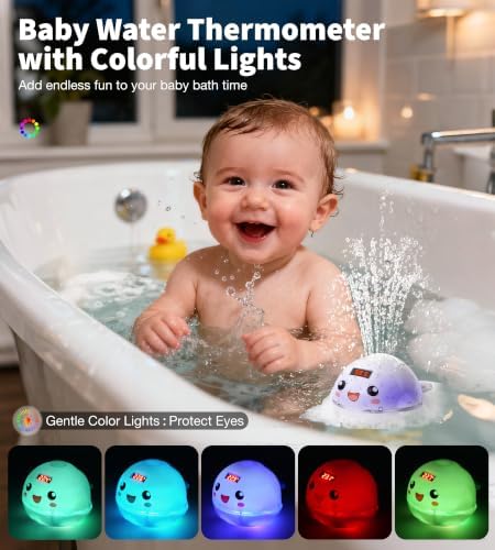 Pircaath Baby Bath Toy Sprinkler with Thermometer, Temp Alarm & Backlit - Image 4