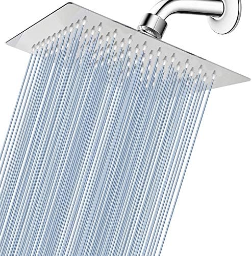 Voolan Rain Shower head, High Pressure Shower Head Made of 304 Stainless Steel, Relaxed Shower Experience Even at Low Water Flow and Pressure (8" Chrome) by Voolan