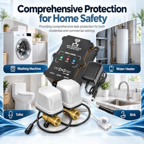 Washing Machine Leak Detector Kit with Automatic Shutoff, 3/4" Brass Valve - Image 6