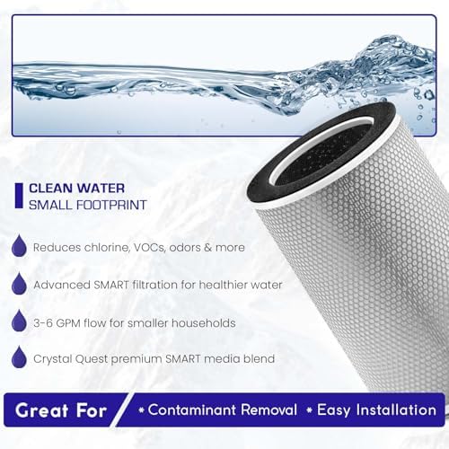 Crystal Quest Compact Whole House Water Filter, SMART Series (3-6 GPM | 1-2 People) - 1-1/2" - Triple - Without System Stand - Image 5