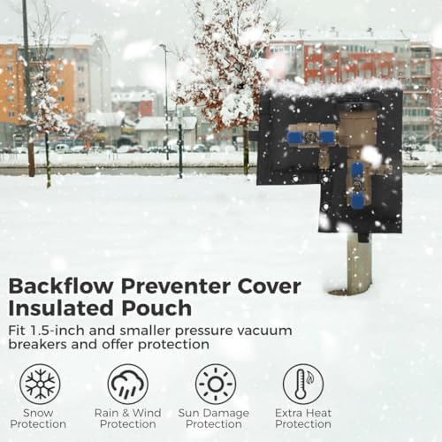 2 Insulated Covers for Backflow Preventers, 5-Layer Protection Pouch for Winter, Sprinkler Valve & Pressure Vacuum Breakers, Guard Against Snow, Rain & Sun - Image 2