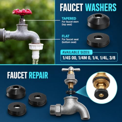 KEZE 114 PCS Faucet Washers Assorted Kit with Brass Bibb Screws Assortment - Image 3