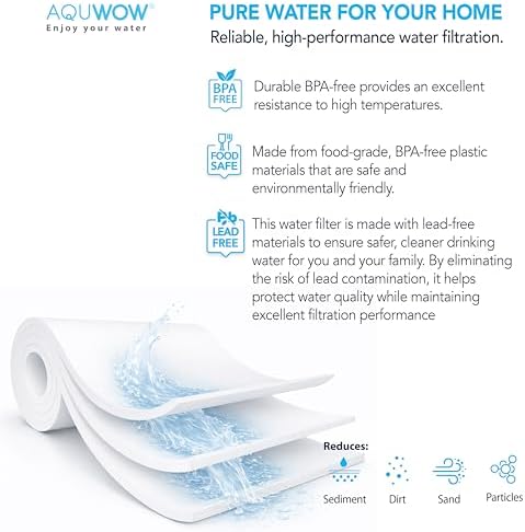 PP20 5 Micron 2.5" x 20" Filter Set – Sediment Replacement Cartridges for Whole House Water Filtration Systems, Universal Standard PP Filters (4, 20 x 2.5) - Image 5