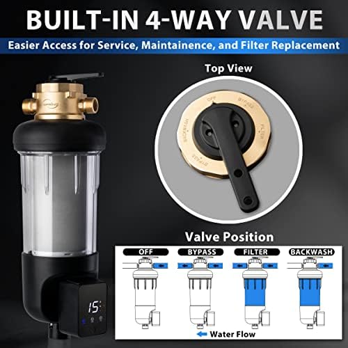iSpring 3-Stage Whole House Water Filter System Bundle with Sediment, Scale Defense, and Carbon Block Filters Plus 50 Micron Spin-Down Prefilter - Image 7