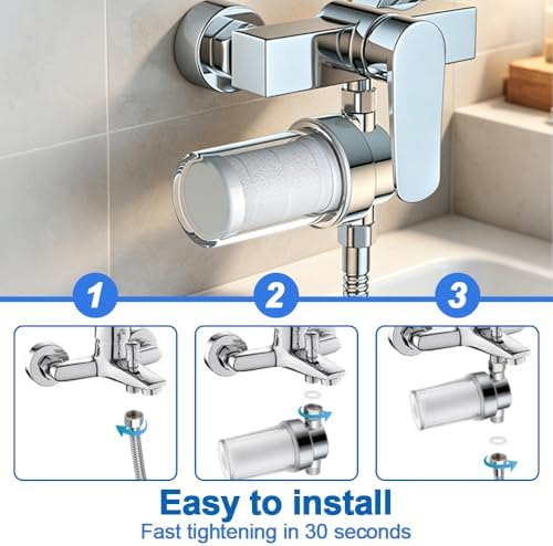 Inline Sediment Water Filter, Transparent PC Housing Washer Water Filters, PP Cotton Filtration for Shower Heater Washing Machine - Image 6