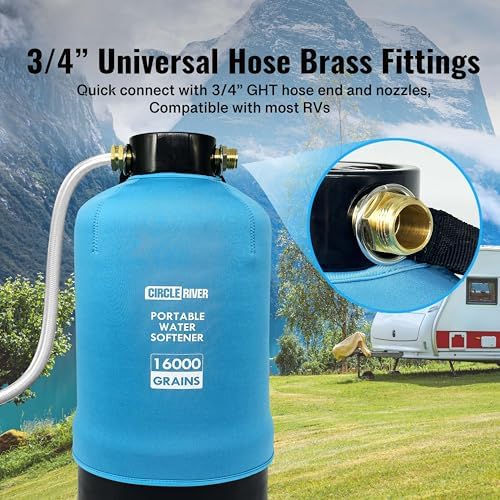 RV Water Softener with Water Hose, 16000 Grains - Image 4