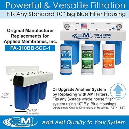 Applied Membranes Inc. 3-Stage Whole-House Water Filter System & Sediment & Carbon Block Filter Replacement - Image 5