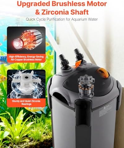 VEVOR 224.5GPH Canister Filter, 3-Stage External Aquarium Filter with Powerful Pump, Quite Water Circulation Cleaning Machine with Media for Fish Tanks and Aquariums Up to 55 Gallons, for Freshwater - Image 5