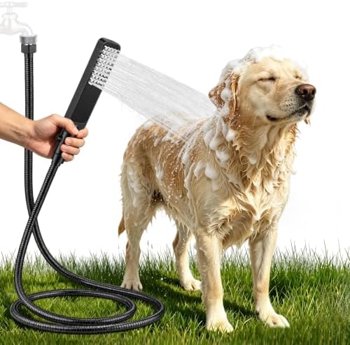 YDmeet High Pressure Dog Shower Attachment with Outdoor Adapter(Black) by YDmeet