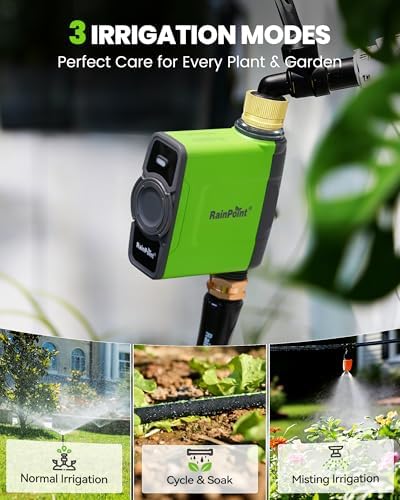 RAINPOINT WiFi Water Timer for Garden Hose, WiFi Sprinkler Controller, Smart Hose Timer Valve, Automatic Drip Irrigation System/Rain Delay for Garden/Lawn/Yard (Brass Inlet, WiFi Gateway) - Image 4