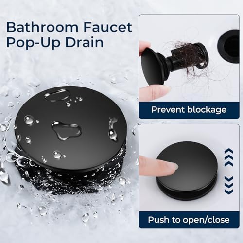 Matte Black Bathroom Sink Faucet, 2-Handle 4-inch Centerset Faucet - Image 6