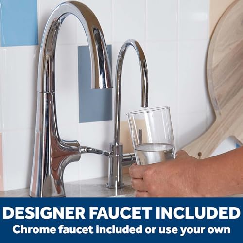 GE Dual Stage Under Sink Water Filtration System with Faucet, Reduces Lead, Chlorine & More, Easy Install, Twist & Lock Design, Replace Filters (FQK2J) Every 6 Months, GXK255TBN - Image 5