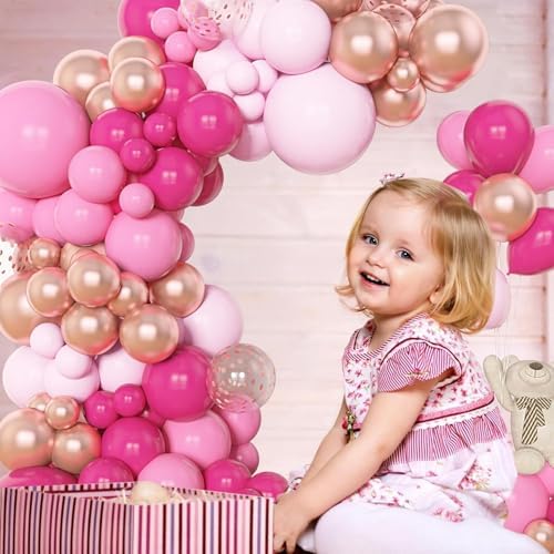 Amandir 153pcs Pink Balloon Garland Arch Kit Different Sizes - Image 5