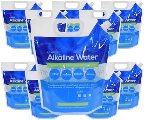 Foldable Alkaline Water Storage Bags, 5L/1.3 Gal, 10-Pack, BPA Free by Unknown
