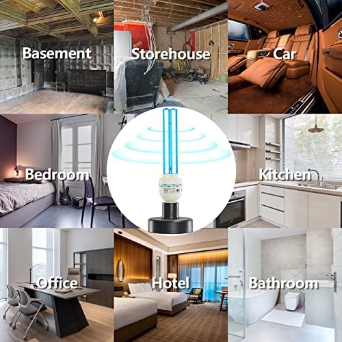 COOSPIDER 36Watts UV Sanitizer Lamp with Remote Control Powerful Ozone UVC Light with E26 Base for Basement/Bedroom/Kitchen/Office/Storehouse/Car, 3-Gear Timer 110V with Ozone - Image 6