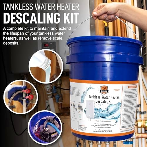 Chromex Tankless Water Heater Flush Kit with NSF Certified Concentrated Vinegar, Dilutes to 4 Gallons and 1/6HP Extra Strength Pump - Image 3