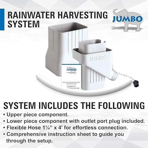 JUMBO Rooftop Rainwater Harvesting System from Downspouts Diverter Size 2” x 3” - Image 4