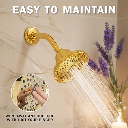 Aqua Elegante Massage Shower Head With Mist - 2.5 GPM - Polished Brass - Image 6