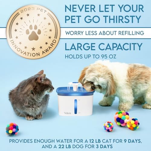 Veken Innovation Award Winner 95oz/2.8L Cat Water Fountain, C1 Classic - Image 3