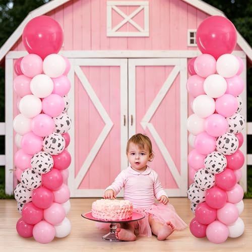 Dusty Hot Pink Cow Balloon Column Stand Kit Set of 2 for Floor - Image 7