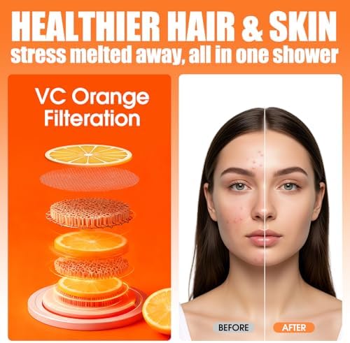 High Pressure Handheld Shower Head, Replaceable Lavender Filter, Vitamin C & Chlorine Removal, Water Efficient, Anti-Rust ABS, CEC DOE Certified, Skin-Friendly Spa (California Orange) - Image 6