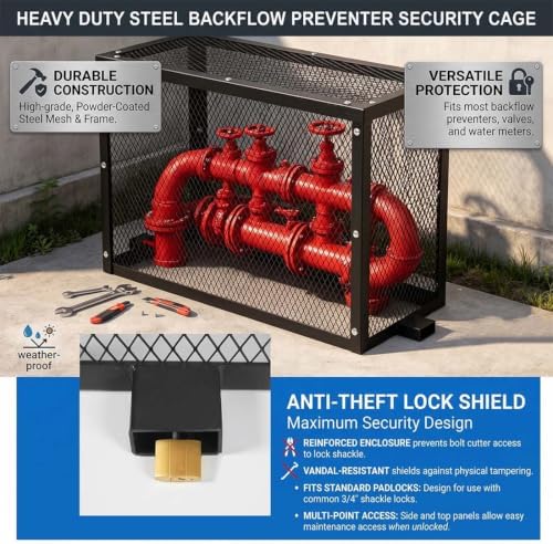 Heavy Duty Steel Backflow Preventer Security Cage for Irrigation Valves - Image 5