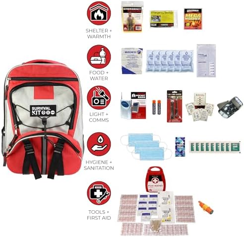 1-Person, 72 Hour Necessity Backpack Survival Kit, with Food, Water, Tools - Image 2