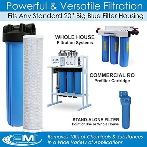 APPLIED MEMBRANES INC. 4.5" x 20" Carbon Water Filter | Whole House or Commercial Water Filtration System Replacement Filter | Chlorine Taste Odor Removal | Fits 20" Big Blue Housing | H-F4220AC - Image 6