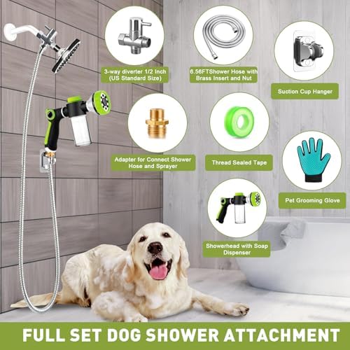 Dog Shower Attachment, All-in-One Pet Bathing Attachment for Shower System - Image 2